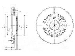 Гальмівний диск DELPHI BG4016