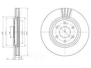 Тормозной диск DELPHI BG4205 передний