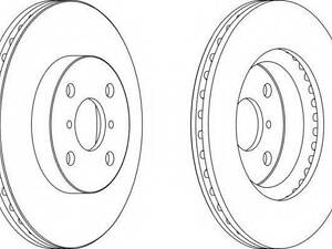 Гальмівний диск FERODO DDF1587 на TOYOTA VITZ (NHP13_, NSP13_, NCP13_, KSP13_, NLP13_)