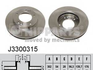 Гальмівний диск NIPPARTS J3300315 на KIA SORENTO I (JC)