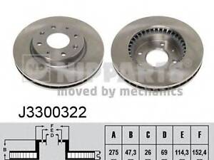 Гальмівний диск NIPPARTS J3300322 на KIA SPECTRA седан (LD)