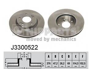 Гальмівний диск NIPPARTS J3300522 на HYUNDAI SATELLITE