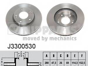 Тормозной диск NIPPARTS J3300530 на MITSUBISHI OUTLANDER II (CW_W, ZG, ZH)