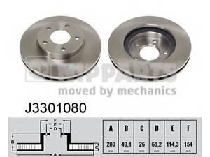 Гальмівний диск NIPPARTS J3301080 на NISSAN MAXIMA (A32)