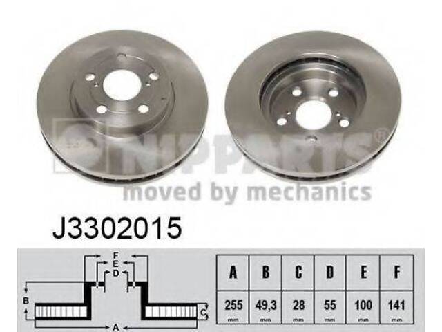 Гальмівний диск NIPPARTS J3302015 на TOYOTA CARINA E седан (_T19_)