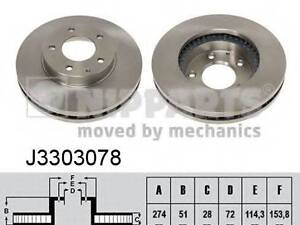 Тормозной диск NIPPARTS J3303078 на MAZDA EUNOS 800 (TA)