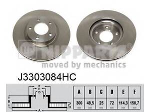 Гальмівний диск NIPPARTS J3303084HC на MAZDA PREMACY (CW)