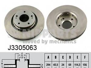 Гальмівний диск NIPPARTS J3305063 на MITSUBISHI OUTLANDER II (CW_W, ZG, ZH)