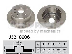 Гальмівний диск NIPPARTS J3310906 на DAEWOO KONDOR (KLAV)