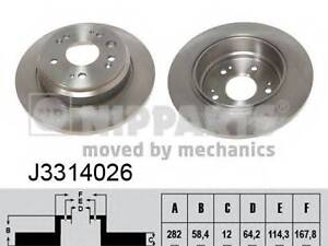 Гальмівний диск NIPPARTS J3314026 на HONDA STREAM (RN)