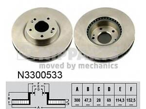 Гальмівний диск NIPPARTS N3300533 на HYUNDAI NF V (NF)