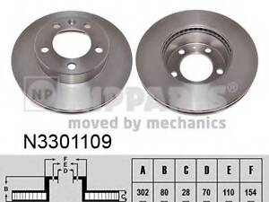 Гальмівний диск NIPPARTS N3301109 на OPEL MOVANO B автобус