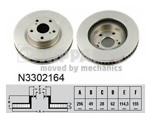 Гальмівний диск NIPPARTS N3302164 на TOYOTA RAV 4 III (ACA3_, ACE_, ALA3_, GSA3_, ZSA3_)