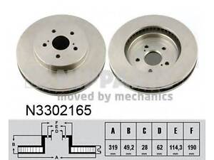 Гальмівний диск NIPPARTS N3302165 на LEXUS RX (GYL1_, GGL15, AGL10)