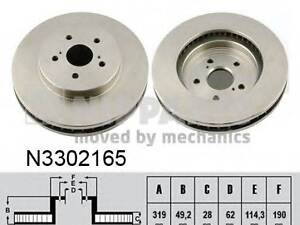 Тормозной диск NIPPARTS N3302165 на LEXUS RX (GYL1_, GGL15, AGL10)