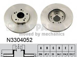 Гальмівний диск NIPPARTS N3304052 на HONDA ACCORD EURO VIII седан (CU)