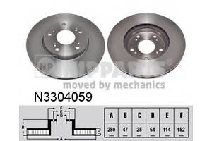 Гальмівний диск NIPPARTS N3304059 на HONDA CIVIC IX (FK)