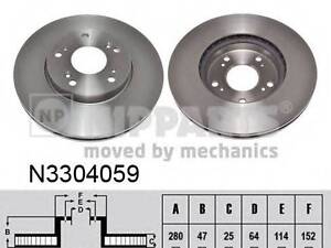 Тормозной диск NIPPARTS N3304059 на HONDA CIVIC IX (FK)