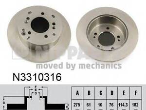 Гальмівний диск NIPPARTS N3310316 на KIA RONDO III (UN)