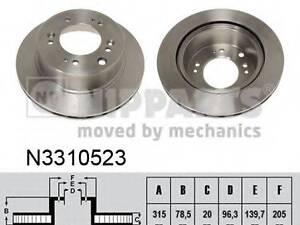 Гальмівний диск NIPPARTS N3310523 на KIA SORENTO I (JC)