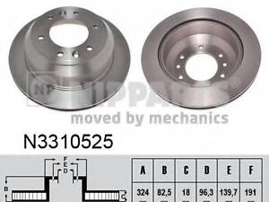 Гальмівний диск NIPPARTS N3310525 на HYUNDAI H-1 / GRAND STAREX автобус (TQ)