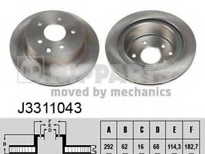 Гальмівний диск NIPPARTS J3311043 на NISSAN LEAF