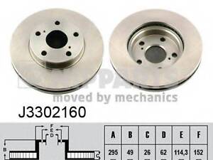 Гальмівний диск NIPPARTS J3302160 на TOYOTA ALTIS седан (E15_)