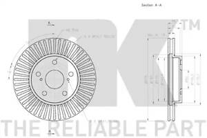 Тормозной диск NK 2045121 перед. Toyota Auris 1.4I, 1.6I 06.10-/Corolla 1.4I, 1.6I 06.11-