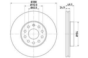 Гальмівний диск перед. 288X25 Audi A3 1.6-3.2 V6 quattro 05.03-