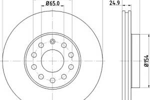 Тормозной диск перед. 288X25 Audi A3 1.6-3.2 V6 quattro 05.03-