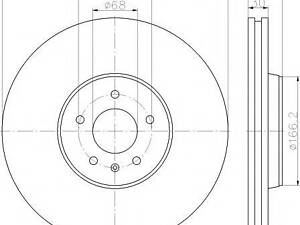 Гальмівний диск перед. A4A5A6A7Q5Macan 07- 1.8-3.2 (PRO) 345mm HELLA PAGID 8DD355117181 на AUDI A6 (4G2, C7, 4GC)