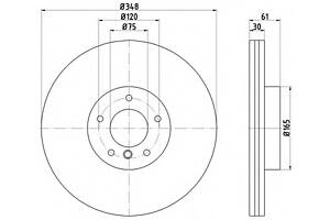 Гальмівний диск перед. BMW X5 (E70/F15/F85) / X6 (E71-72/F16/F86) 07- (348x30)