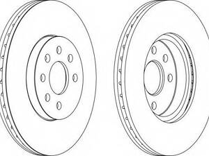 Тормозной диск перед. Combo 06-(280мм)(к-кт 2 шт.) FERODO DDF1236 VAUXHALL MERIVA Mk I(A)