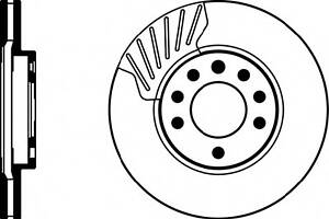 Гальмівний диск перед. Opel Astra G, H/Zafira 98- (вент.) (280x25)