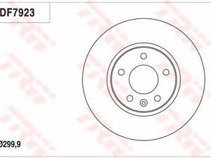 Гальмівний диск перед. ZafiraAmperaZafiraAstraOrlandoCruzeVolt 09- TRW DF7923 на OPEL ASTRA J Sports Tourer