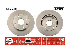 Гальмівний диск передній (вентильований) TRW DF7218 TRW DF7218