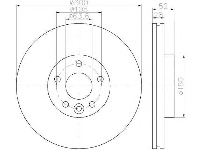 Гальмівний диск передній Ford Mondeo 1.6-2.5 03.07-01.15 8DD 355 116-221