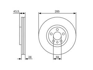 Гальмівний диск передній (вентильований) BOSCH 0986479S62