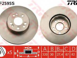 Гальмівний диск TRW DF2595S на MERCEDES-BENZ S-CLASS седан (W140)