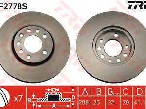 Гальмівний диск TRW DF2778S на OPEL CALIBRA A (85_)