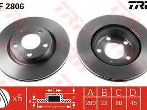 Гальмівний диск TRW DF2806 на AUDI A4 седан (8D2, B5)