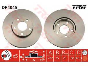 Гальмівний диск TRW DF4045 на VW PASSAT седан (3B2)