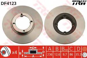 Гальмівний диск TRW DF4123 на CHEVROLET Spark (M200, M250)