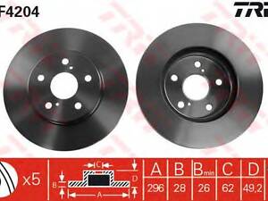 Гальмівний диск TRW DF4204 на TOYOTA ESTIMA (MCR3_, ACR3_, CLR3_)