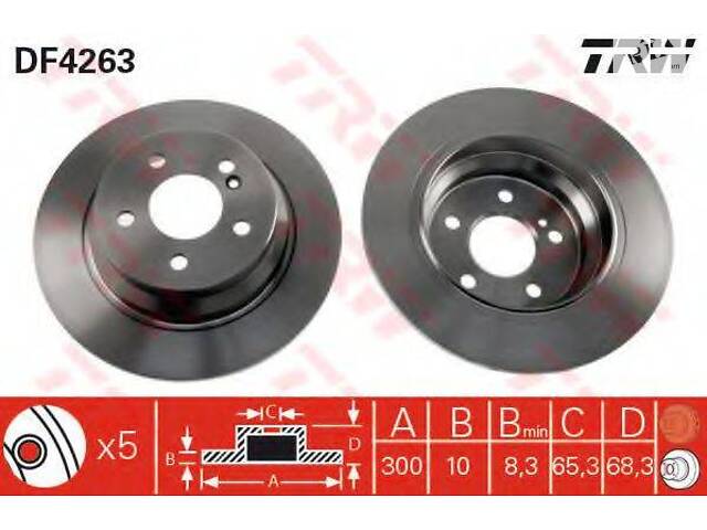 Гальмівний диск TRW DF4263 на MERCEDES-BENZ E-CLASS седан (W212)