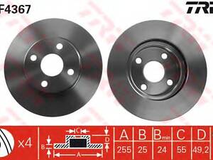 Гальмівний диск TRW DF4367 на TOYOTA RUNX (ZZE12_, NDE12_, ZDE12_)
