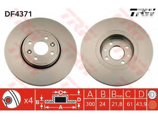 Гальмівний диск TRW DF4371 на RENAULT SCÉNIC II (JM0/1_)