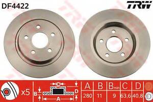 Гальмівний диск TRW DF4422 на VOLVO C30