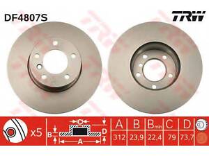 Гальмівний диск TRW DF4807S на BMW 1 (F20)