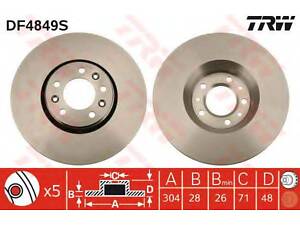 Гальмівний диск TRW DF4849S на FIAT SCUDO фургон (272, 270_)